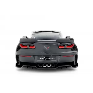 Maxton Design spoiler set suitable for side skirts, front and rear bumper of Chevrolet Corvette Z06 C7 2013-2019, Gloss Black-image-6349398