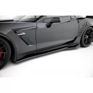 Maxton Design spoiler set suitable for side skirts, front and rear bumper of Chevrolet Corvette Z06 C7 2013-2019, Gloss Black-image-6349399