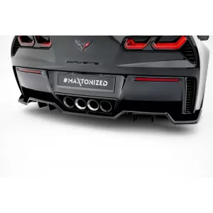 Maxton Design spoiler set suitable for side skirts, front and rear bumper of Chevrolet Corvette Z06 C7 2013-2019, Gloss Black-image-6349402