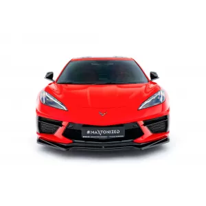 Maxton Design spoiler set suitable for side skirts, front and rear bumper of Chevrolet Corvette C8 after 2020, Gloss Black-image-6349414