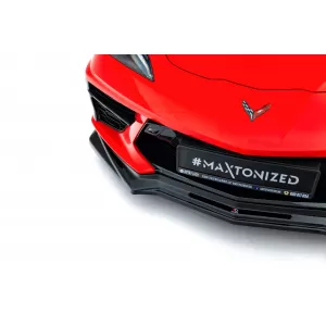Maxton Design spoiler set suitable for side skirts, front and rear bumper of Chevrolet Corvette C8 after 2020, Gloss Black-image-6349420