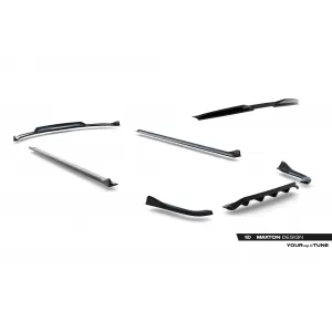 Maxton Design spoiler set suitable for side skirts, front, rear bumper and trunk of Chrysler 300 2011-2014, Gloss Black-image-6349424
