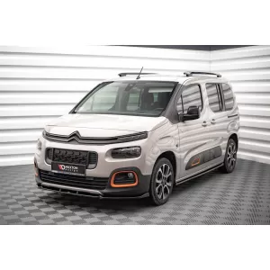 Maxton Design spoiler set suitable for side skirts, front, rear bumper and trunk of Citroen Berlingo 2018-2023, Gloss Black-image-6349470