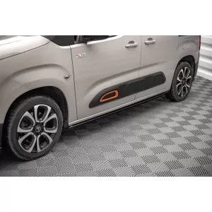 Maxton Design spoiler set suitable for side skirts, front, rear bumper and trunk of Citroen Berlingo 2018-2023, Gloss Black-image-6349473