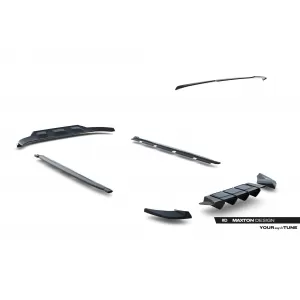 Maxton Design spoiler set suitable for side skirts, front, rear bumper and trunk of Cupra Ateca after 2021, Gloss Black-image-6349505