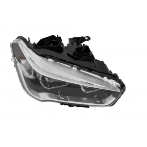 Rechtes LED-Scheinwerfer geeignet für BMW X1 F48 2016-2019 mit Chromverkleidung und schwarzem Sockel-image-6349804