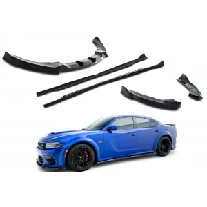 Maxton Design Spoilerset geeignet für Seitenschweller, Front- und Heckstoßstange des Dodge Charger RT Scat Pack Widebody 2019-2023, Hochglanzschwarz-image-6349842