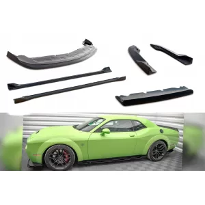 Maxton Design Spoilerset geeignet für Seitenschweller, Front- und Heckstoßstange des Dodge Challenger SRT Hellcat Widebody 2015-2023, Glänzend Schwarz-image-6349879