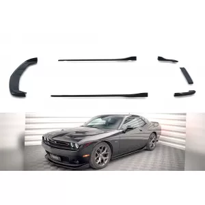 Maxton Design Spoilerset geeignet für Seitenschweller, Front-, Heckstoßstange und Kofferraum des Dodge Challenger RT 2014-2023, Glänzend Schwarz-image-6349921