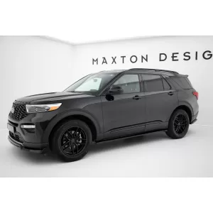 Maxton Design Spoilerset geeignet für Seitenschweller, Front-, Heckstoßstange und Kofferraum des Ford Explorer XLT 2019-2024, Glänzend Schwarz-image-6349965