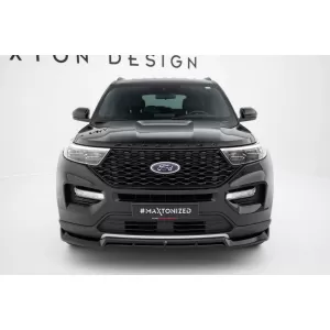 Maxton Design Spoilerset geeignet für Seitenschweller, Front-, Heckstoßstange und Kofferraum des Ford Explorer XLT 2019-2024, Glänzend Schwarz-image-6349966