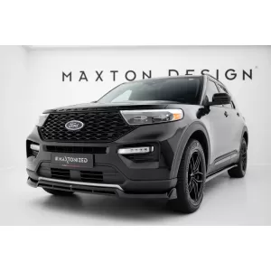 Maxton Design Spoilerset geeignet für Seitenschweller, Front-, Heckstoßstange und Kofferraum des Ford Explorer XLT 2019-2024, Glänzend Schwarz-image-6349967