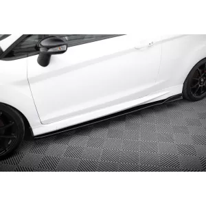 Maxton Design Version 2 Spoiler-Set geeignet für Seitenschweller, Frontstoßstange, Heckstoßstange und Kofferraum des Ford Fiesta ST 2013-2017, Glänzendes Schwarz-image-6350010