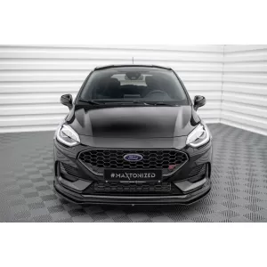 Maxton Design version 1 spoiler set suitable for side skirts, front, rear bumper and trunk of Ford Fiesta ST 2021-2024, Gloss Black