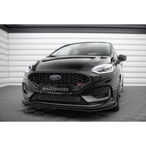 Maxton Design version 1 spoiler set suitable for side skirts, front, rear bumper and trunk of Ford Fiesta ST 2021-2024, Gloss Black