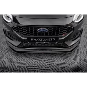 Maxton Design version 1 spoiler set suitable for side skirts, front, rear bumper and trunk of Ford Fiesta ST 2021-2024, Gloss Black