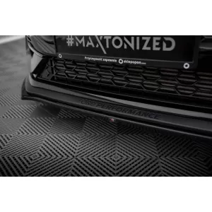 Maxton Design version 1 spoiler set suitable for side skirts, front, rear bumper and trunk of Ford Fiesta ST 2021-2024, Gloss Black