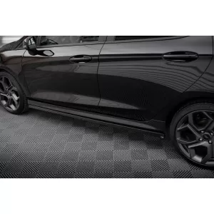 Maxton Design version 1 spoiler set suitable for side skirts, front, rear bumper and trunk of Ford Fiesta ST 2021-2024, Gloss Black