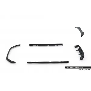 Maxton Design version 2 spoiler set suitable for side skirts, front, rear bumper and trunk of Ford Fiesta ST 2021-2024, Gloss Black