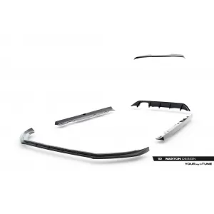 Maxton Design version 2 spoiler set suitable for side skirts, front, rear bumper and trunk of Ford Fiesta ST 2021-2024, Gloss Black