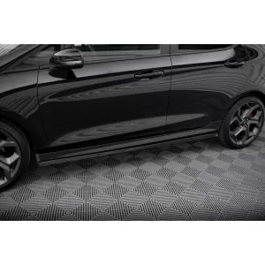 Maxton Design version 2 spoiler set suitable for side skirts, front, rear bumper and trunk of Ford Fiesta ST 2021-2024, Gloss Black