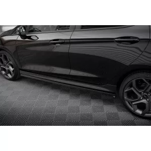 Maxton Design version 2 spoiler set suitable for side skirts, front, rear bumper and trunk of Ford Fiesta ST 2021-2024, Gloss Black