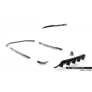 Maxton Design version 3 spoiler set suitable for side skirts, front, rear bumper and trunk of Ford Fiesta ST 2021-2024, Gloss Black