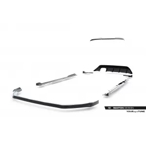 Maxton Design version 3 spoiler set suitable for side skirts, front, rear bumper and trunk of Ford Fiesta ST 2021-2024, Gloss Black