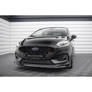 Maxton Design version 3 spoiler set suitable for side skirts, front, rear bumper and trunk of Ford Fiesta ST 2021-2024, Gloss Black