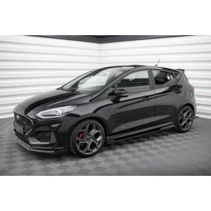 Maxton Design version 3 spoiler set suitable for side skirts, front, rear bumper and trunk of Ford Fiesta ST 2021-2024, Gloss Black