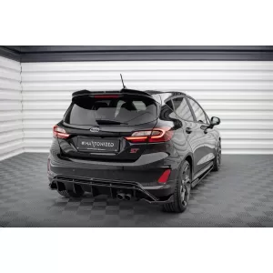 Maxton Design version 3 spoiler set suitable for side skirts, front, rear bumper and trunk of Ford Fiesta ST 2021-2024, Gloss Black