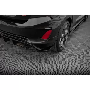 Maxton Design version 3 spoiler set suitable for side skirts, front, rear bumper and trunk of Ford Fiesta ST 2021-2024, Gloss Black