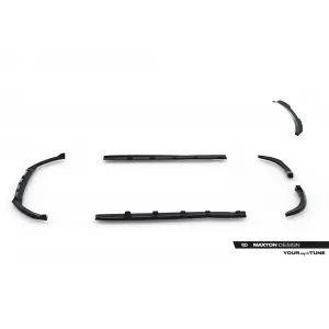 Maxton Design Spoiler-Set geeignet für Seitenschweller, Front-, Heckstoßstange und Kofferraum des Ford Focus ST 2015-2018, Gloss Black-image-6350095