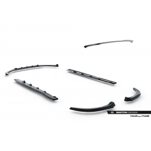 Maxton Design Spoiler-Set geeignet für Seitenschweller, Front-, Heckstoßstange und Kofferraum des Ford Focus ST 2015-2018, Gloss Black-image-6350096