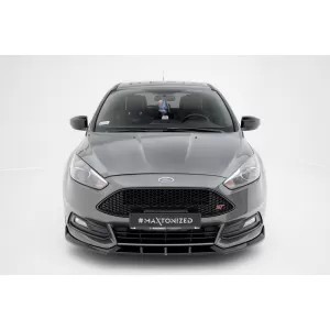 Maxton Design Spoiler-Set geeignet für Seitenschweller, Front-, Heckstoßstange und Kofferraum des Ford Focus ST 2015-2018, Gloss Black-image-6350098