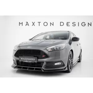 Maxton Design Spoiler-Set geeignet für Seitenschweller, Front-, Heckstoßstange und Kofferraum des Ford Focus ST 2015-2018, Gloss Black-image-6350099