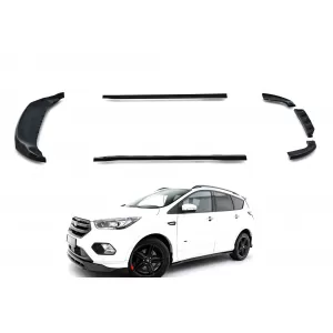 Maxton Design Spoiler-Set geeignet für Seitenschweller, Front-, Heckstoßstange und Kofferraum des Ford Kuga ST-Line 2016-2019, Gloss Black-image-6350133