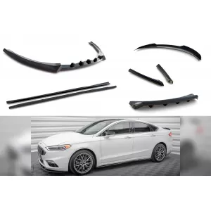 Maxton Design spoiler set suitable for side skirts, front, rear bumper and trunk of Ford Mondeo Sport 2019-2022, Ford Fusion Sport 2019-2020, Gloss Black