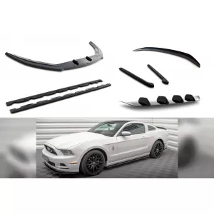 Maxton Design Spoilerset geeignet für Seitenschweller, Frontstoßstange, Heckstoßstange und Kofferraum des Ford Mustang 2009-2014, Glänzend Schwarz-image-6350186