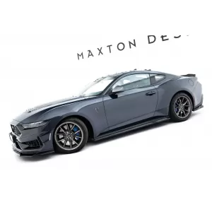Maxton Design Spoilerset geeignet für Seitenschweller, Front-, Heckstoßstange und Kofferraum des Ford Mustang Dark Horse nach 2024, Glänzend Schwarz-image-6350216
