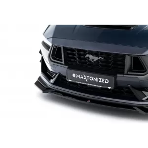 Maxton Design Spoilerset geeignet für Seitenschweller, Front-, Heckstoßstange und Kofferraum des Ford Mustang Dark Horse nach 2024, Glänzend Schwarz-image-6350226
