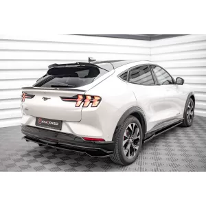 Maxton Design Spoilerset geeignet für Seitenschweller, Frontstoßstange, Heckstoßstange und Kofferraum des Ford Mustang Mach-E nach 2020, Glänzend Schwarz-image-6350273