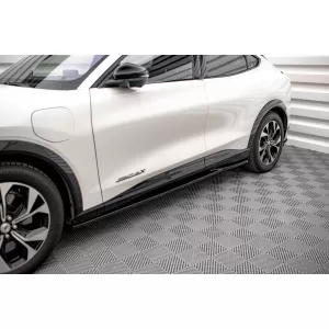 Maxton Design Spoilerset geeignet für Seitenschweller, Frontstoßstange, Heckstoßstange und Kofferraum des Ford Mustang Mach-E nach 2020, Glänzend Schwarz-image-6350275