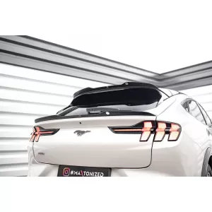 Maxton Design Spoilerset geeignet für Seitenschweller, Frontstoßstange, Heckstoßstange und Kofferraum des Ford Mustang Mach-E nach 2020, Glänzend Schwarz-image-6350278