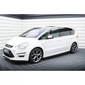 Maxton Design spoiler set suitable for side skirts, front, rear bumper and trunk of Ford S-Max Titanium 2010-2014, Gloss Black