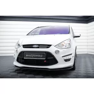 Maxton Design spoiler set suitable for side skirts, front, rear bumper and trunk of Ford S-Max Titanium 2010-2014, Gloss Black