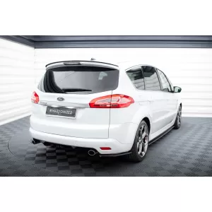 Maxton Design spoiler set suitable for side skirts, front, rear bumper and trunk of Ford S-Max Titanium 2010-2014, Gloss Black