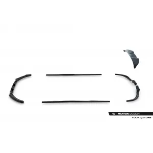 Maxton Design spoiler set suitable for side skirts, front, rear bumper and trunk of Ford S-Max ST-Line after 2023, Gloss Black