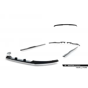 Maxton Design spoiler set suitable for side skirts, front, rear bumper and trunk of Ford S-Max ST-Line after 2023, Gloss Black