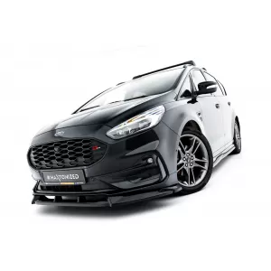 Maxton Design spoiler set suitable for side skirts, front, rear bumper and trunk of Ford S-Max ST-Line after 2023, Gloss Black